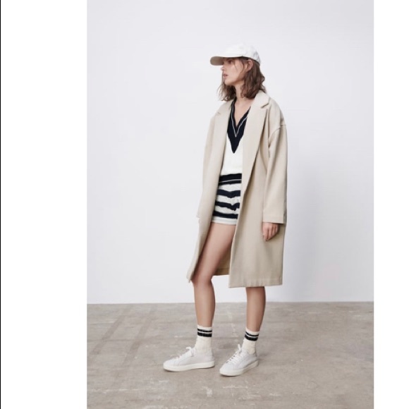 Coats | Zara Plush Lapel Collar Coat 